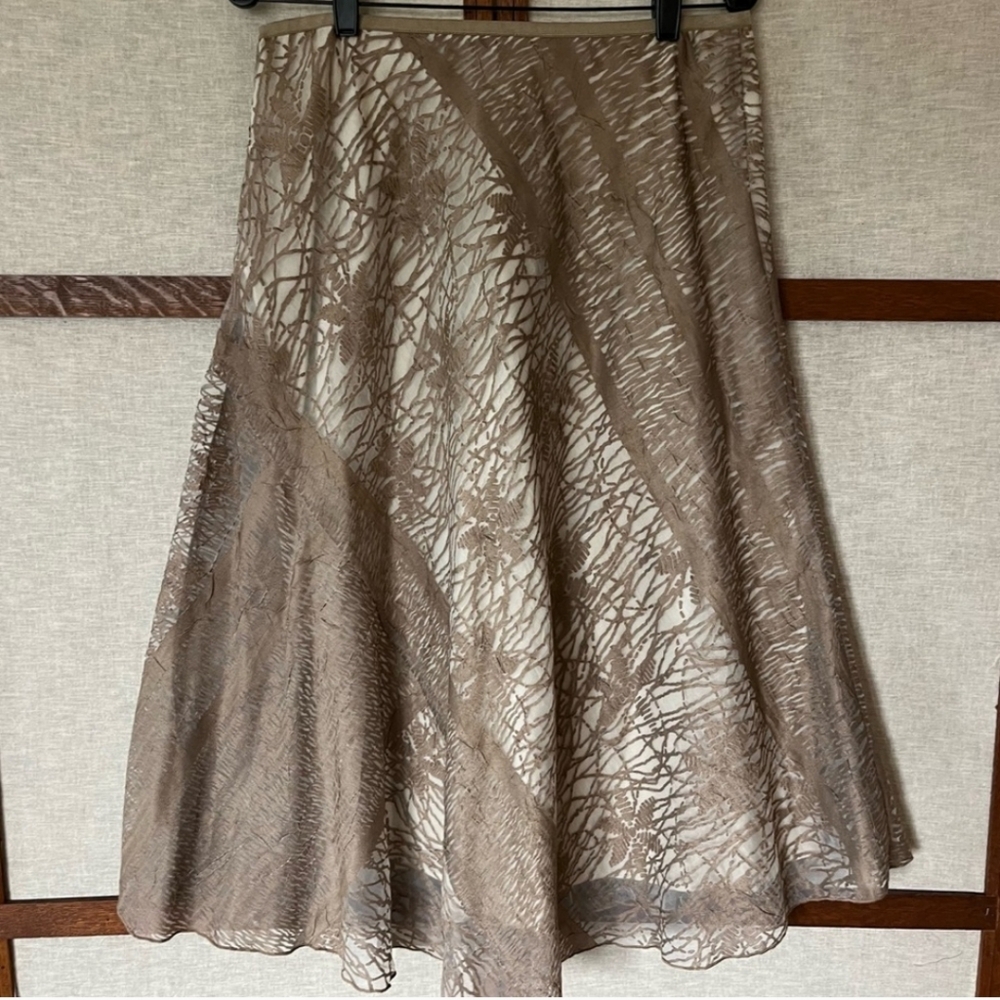 Elegant Brown Lace Skirt